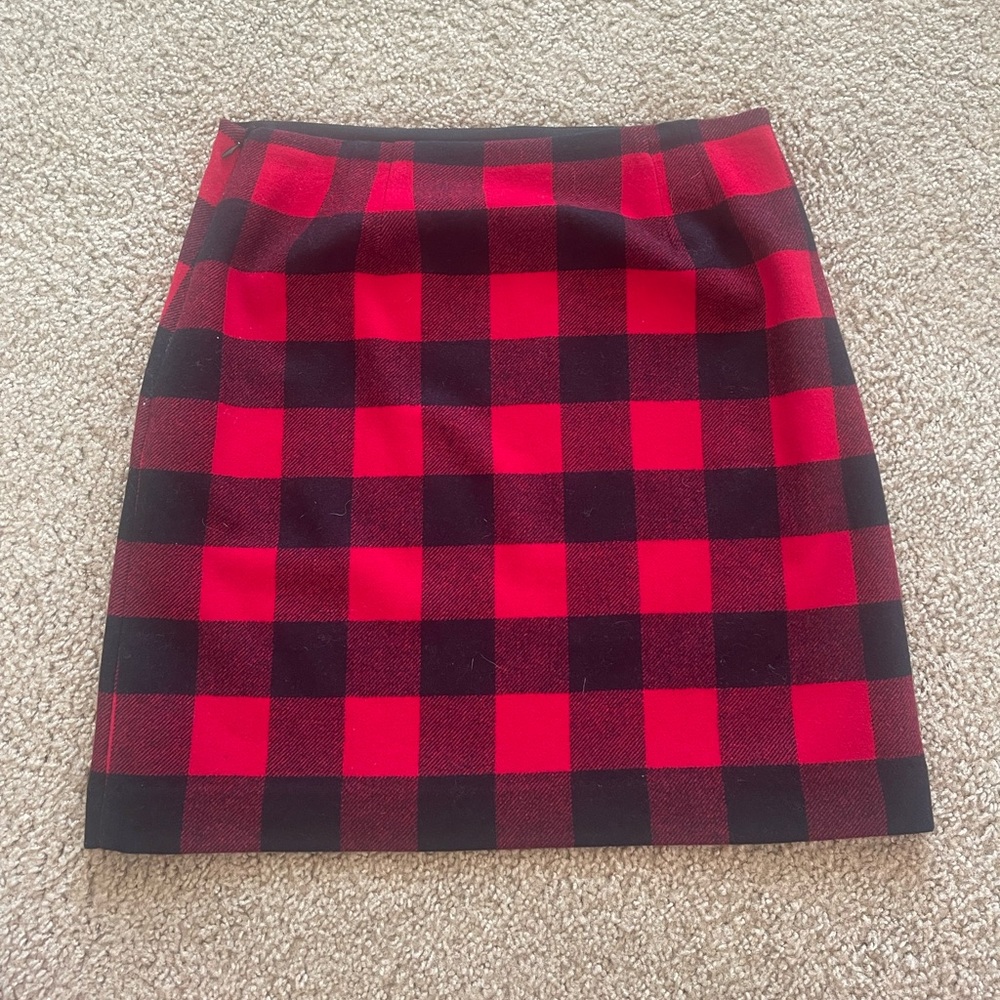 Red & Black Plaid Skirt